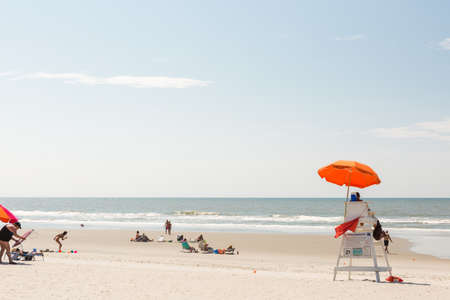 Myrtle Beach, South Carolina, USA-July 8, 2014. Typical summer day in Myrtle Beach.のeditorial素材