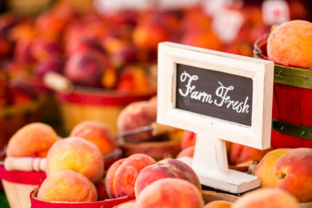 Fresh organic produce on sale at the local farmers market.の写真素材
