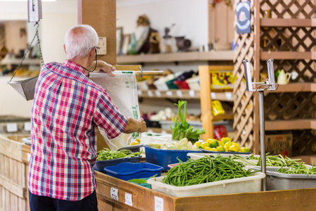 Myrtle Beach, South Caroline, USA-July 9, 2014. Fresh organic produce for sale on local farmers market.のeditorial素材