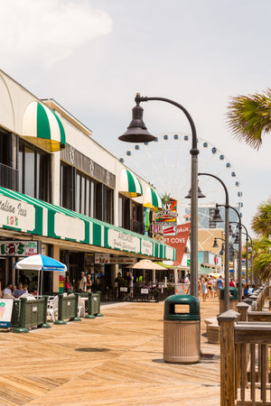 Myrtle Beach, South Caroline, USA-July 10, 2014. Boardwalk in Myrtle Beach, South Carolina.のeditorial素材