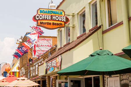 Myrtle Beach, South Caroline, USA-July 10, 2014. Boardwalk in Myrtle Beach, South Carolina.のeditorial素材