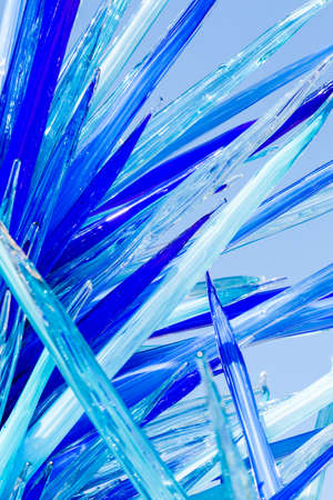 Denver, Colorado, USA-August 12, 2014. Large glass sculptures by Dale Chihuly in the garden.のeditorial素材