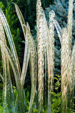 Denver, Colorado, USA-August 12, 2014. Large glass sculptures by Dale Chihuly in the garden.のeditorial素材