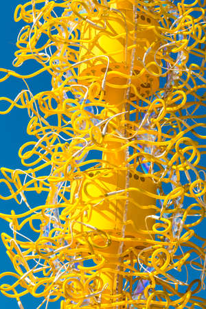 Denver, Colorado, USA-August 12, 2014. Large glass sculptures by Dale Chihuly in the garden.のeditorial素材