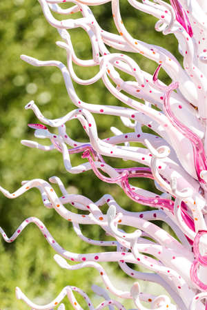 Denver, Colorado, USA-August 12, 2014. Large glass sculptures by Dale Chihuly in the garden.のeditorial素材