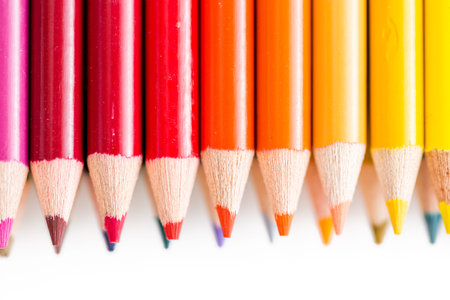 Brand new color pencils right out of the box for school supplies.の写真素材
