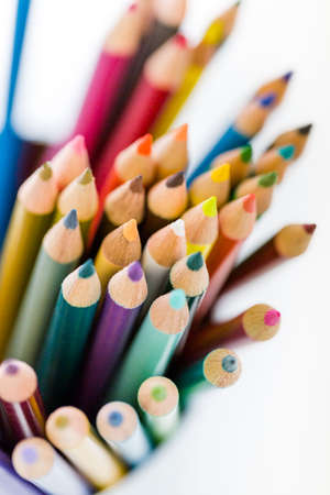 Brand new color pencils right out of the box for school supplies.の写真素材