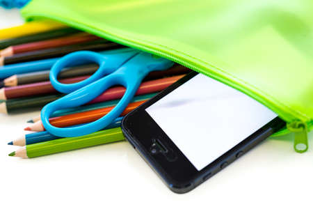 New school supplies prepared for new school year.の写真素材