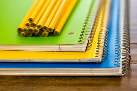 New school supplies prepared for new school year.の写真素材