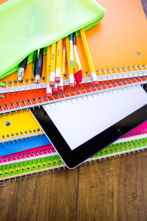 New school supplies ready for new school year.