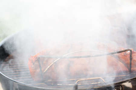 Summer outdoor cooking on barbecue grill.の写真素材