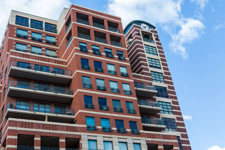 Contemporary condominiums at Riverfront development in Denver, Colorado.のeditorial素材