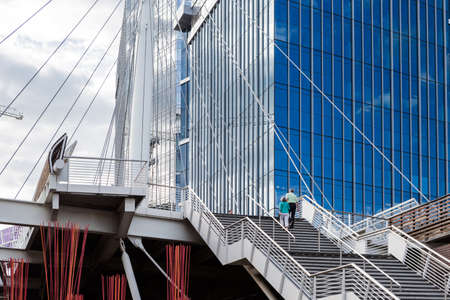 Denver, Colorado, USA-August 31, 2014. Millenium Bridge in downtown Denver, Colorado.のeditorial素材