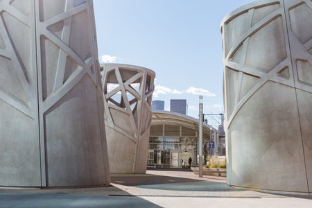 Denver, Colorado, USA-August 31, 2014. Union Station lightrail stop in downtown Denver, Colorado.