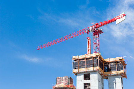 Denver, Colorado, USA-August 31, 2014. Construction site in downtown Denver, Colorado.のeditorial素材