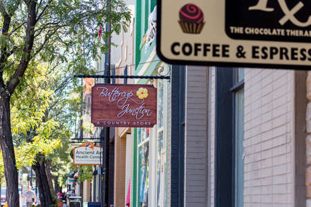Main street of historic downtown Littleton, Colorado.のeditorial素材