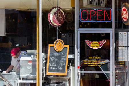 Main street of historic downtown Littleton, Colorado.のeditorial素材