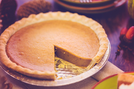 Freshly baked pumpkin pie