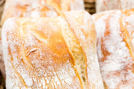 Freshly baked bread at the local market.の写真素材