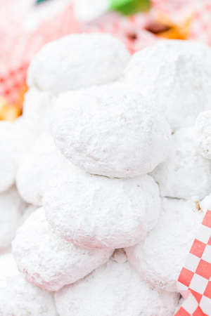 Traditional Italian cookies in large quantaty on display.の写真素材