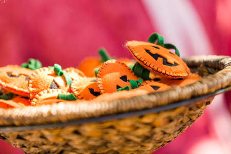 Small handmade Halloween craft on sale at local market.の写真素材