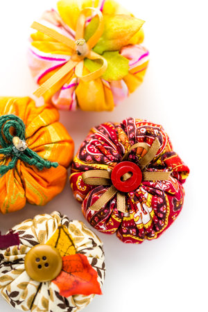 Handmade Halloween decorations from fabric.
