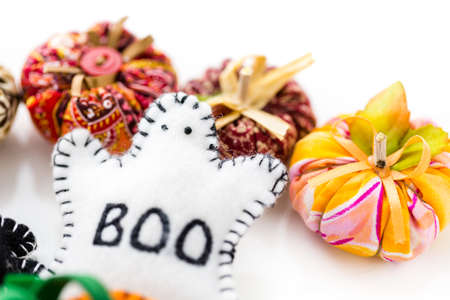 Handmade Halloween decorations from fabric.の写真素材