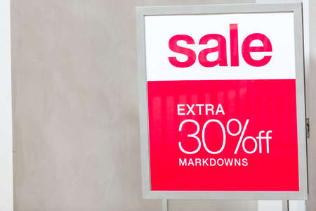 Typical American mall during Autumn sale.の写真素材