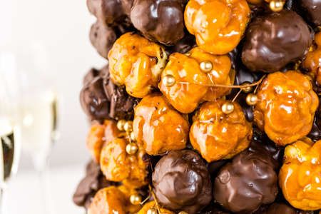Gourmet cone wedding cake as centerpiece at the wedding reception.の写真素材