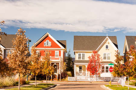 Residential house decorated for Halloween holiday.のeditorial素材