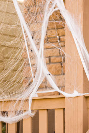 Residential house decorated for Halloween holiday.の写真素材