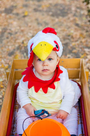 Trick or treating in costumes on Halloween night.の写真素材