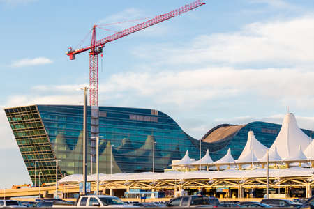 Denver, Colorado, USA-November 2, 2014. Denver International Airport on typical Sunday morning.のeditorial素材