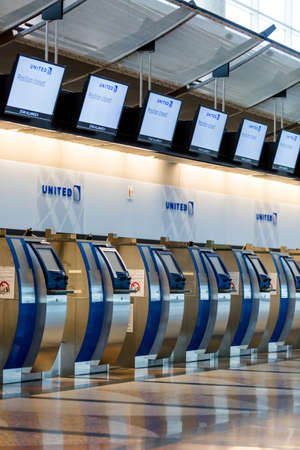 Denver, Colorado, USA-November 2, 2014. Denver International Airport on typical Sunday morning.のeditorial素材