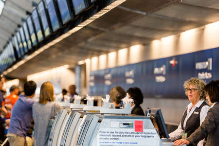 Denver, Colorado, USA-November 2, 2014. Denver International Airport on typical Sunday morning.のeditorial素材