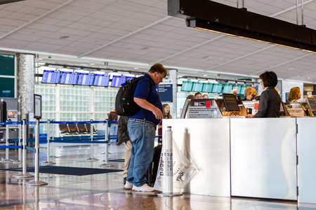 Denver, Colorado, USA-November 2, 2014. Denver International Airport on typical Sunday morning.のeditorial素材