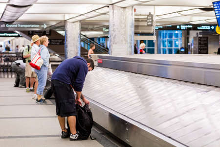 Denver, Colorado, USA-November 2, 2014. Denver International Airport on typical Sunday morning.のeditorial素材