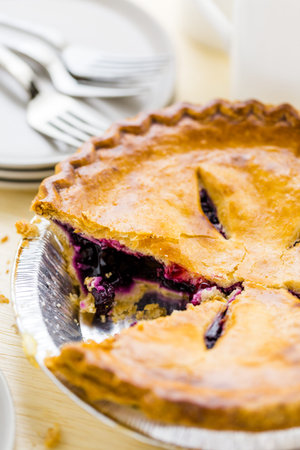 Fresh homemade pie made from organic berries.の写真素材