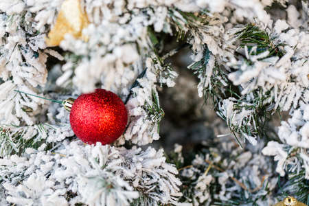 Decorate Christmas tree at the Christmas market.の写真素材