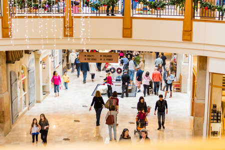 Denver, Colorado, USA-November 28, 2014. Typical North American mall on Black Friday shopping.のeditorial素材