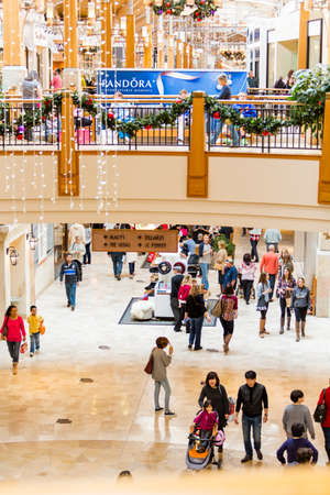 Denver, Colorado, USA-November 28, 2014. Typical North American mall on Black Friday shopping.のeditorial素材
