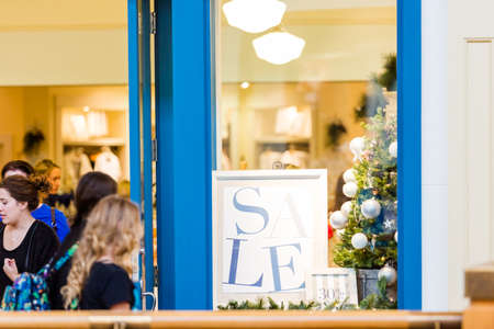 Denver, Colorado, USA-November 28, 2014. Typical North American mall on Black Friday shopping.のeditorial素材