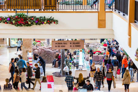 Denver, Colorado, USA-November 28, 2014. Typical North American mall on Black Friday shopping.のeditorial素材