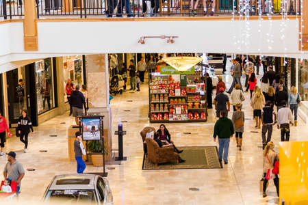 Denver, Colorado, USA-November 28, 2014. Typical North American mall on Black Friday shopping.のeditorial素材