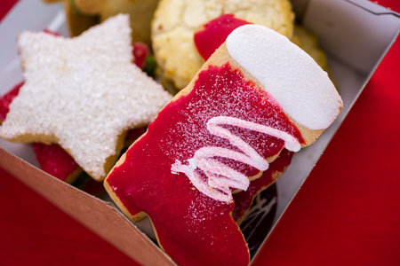 Variety of Christmas cookies as a food gift for Christmas.の写真素材