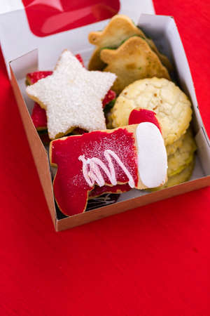 Variety of Christmas cookies as a food gift for Christmas.の写真素材