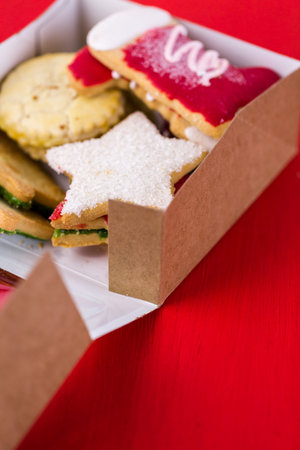 Variety of Christmas cookies as a food gift for Christmas.