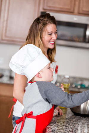 Making cookies with family for Christmas.の写真素材