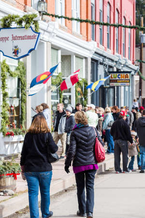 Georgetown, Colorado, USA-December 6, 2014. Annual Christmas market on the Main Street.のeditorial素材