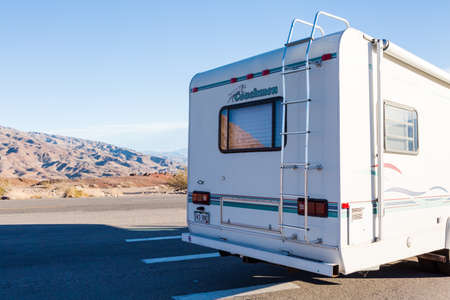 Death Valley National Park, California, USA-December 24, 2014. Typical winter RV camping in Death Valley.のeditorial素材